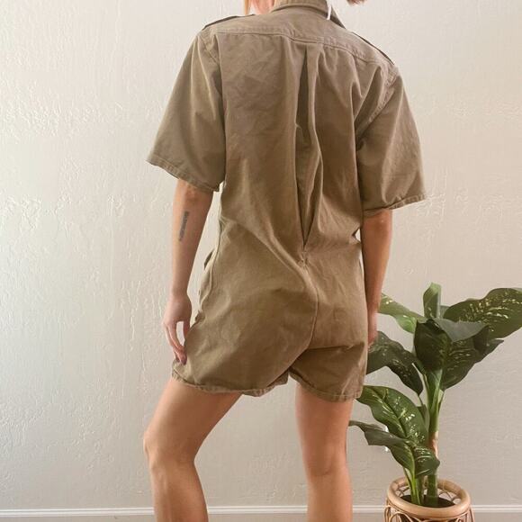 Vintage 1990's Banana Republic Khaki Utility Romper - Picture 4 of 8